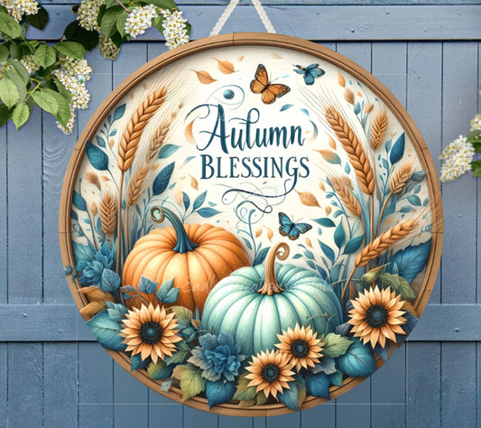FALL DOOR HANGER, wreath sign, round cutting board png, for sublimation high resolution 2 files for download, 1 add your own text