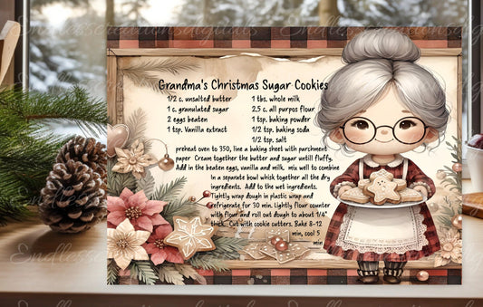 GRANDMA'S COOKIE RECIPE cutting board sublimation  sublimation high resolution 2 files, 1 add your own text