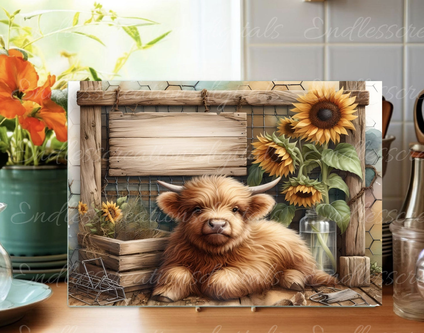 HIGHLAND COW CUTTING board,  sublimation high resolution, can be resized, add your own text, 1 file for download