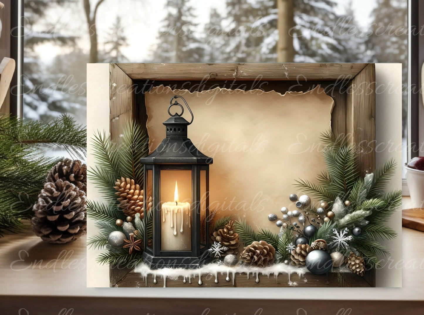 CHRISTMAS LANTERN CUTTING board sublimation  sublimation high resolution 2 files, 1 add your own text