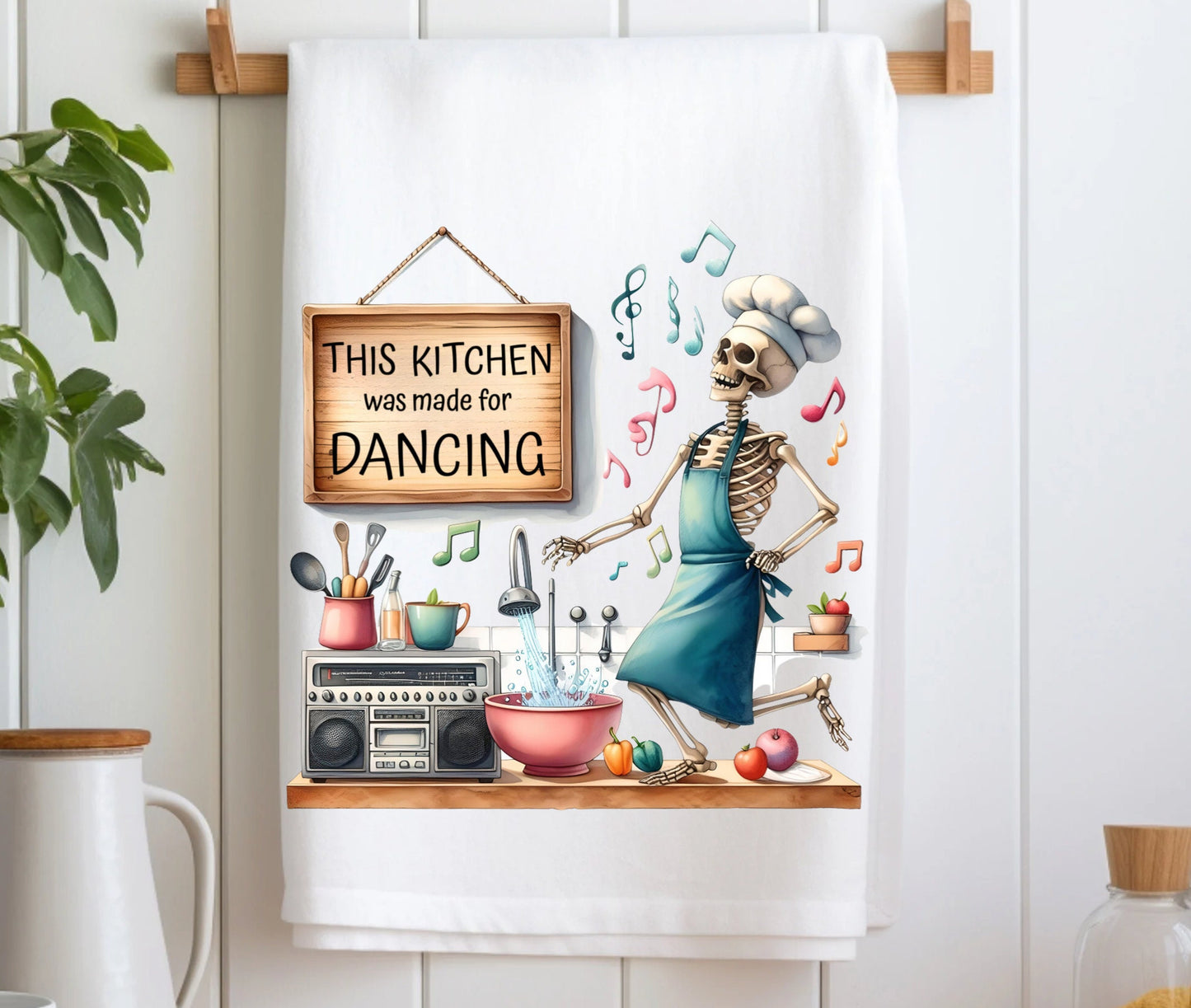 TEA TOWEL SKELETON sublimation package of 5 high definition 300png