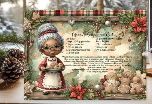 MAMAW'S COOKIE RECIPE cutting board sublimation  sublimation high resolution 2 files, 1 add your own text