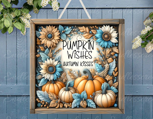 FALL SQUARE DOOR hanger, wreath sign, square cutting board png, for sublimation high resolution 2 files for download, 1 add your own text