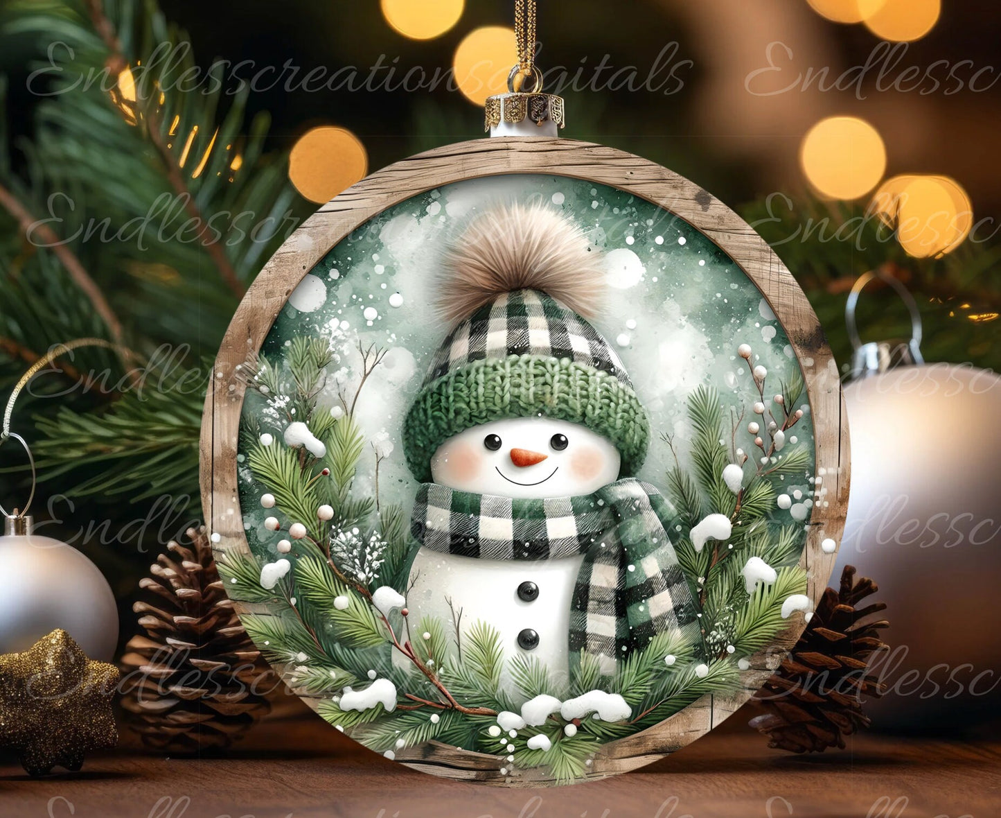 RUSTIC PLAID SNOWMAN door hanger, wreath sign, round cutting board, tree ornament etc. png,  for sublimation high resolution,