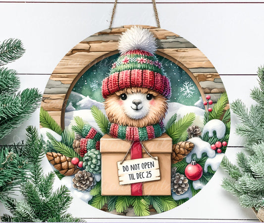 ALPACA DON'T OPEN, wreath sign, round cutting board, coaster png,  for sublimation high resolution, 2 files, 1 blank