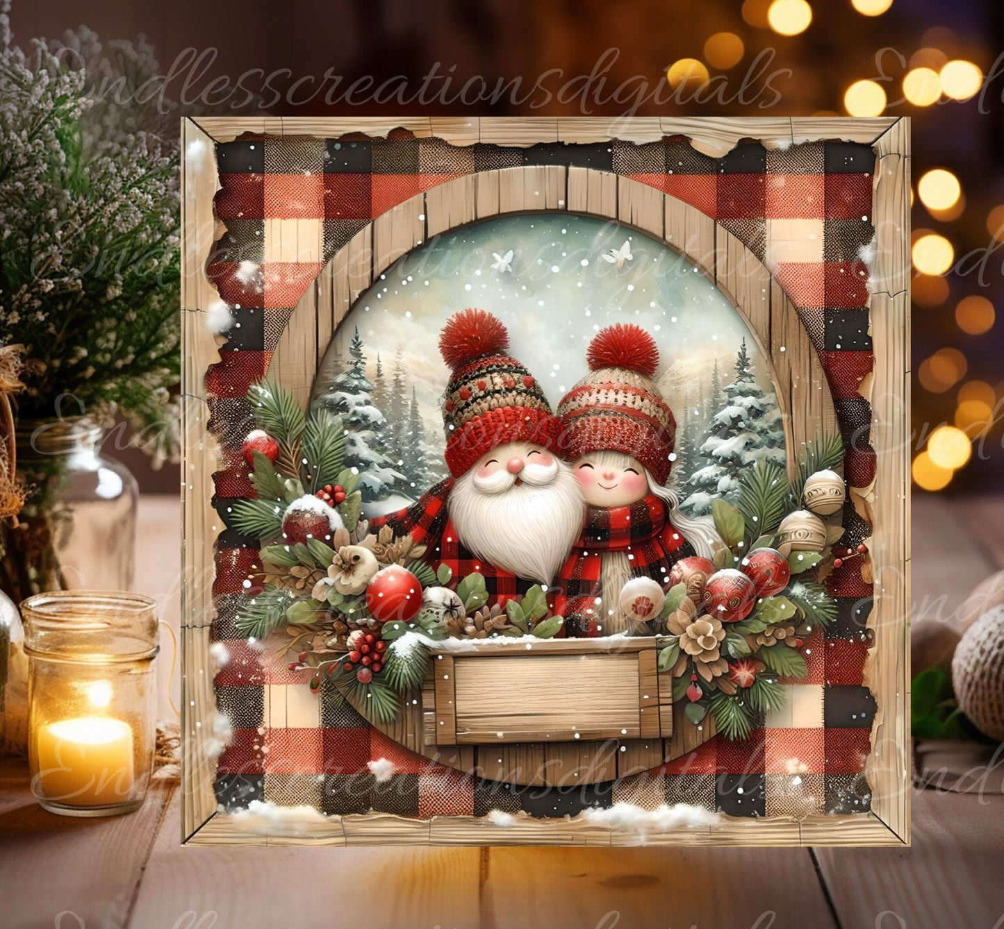 SANTA, MRS CLAUS square door hanger, wreath sign, square cutting board, coaster png,  for sublimation high resolution, 2 files, 1 blank