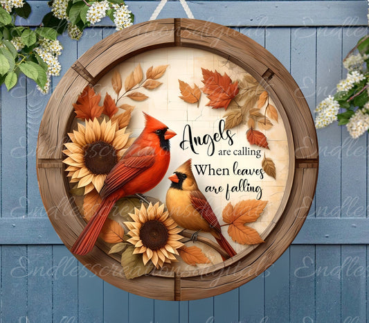 FALL CARDINALS DOOR hanger, wreath sign, round cutting board png, for sublimation high resolution 2 files for download, 1 add your own text