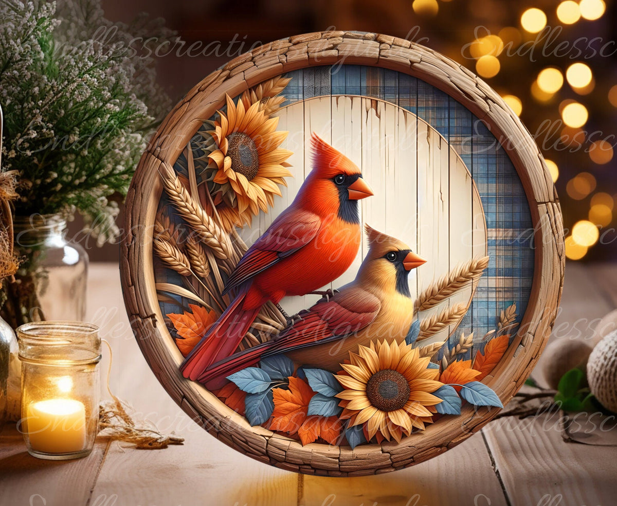 Round Top Fall Cardinal FALL CARDINALS ROUND – Endless Creations Digitals