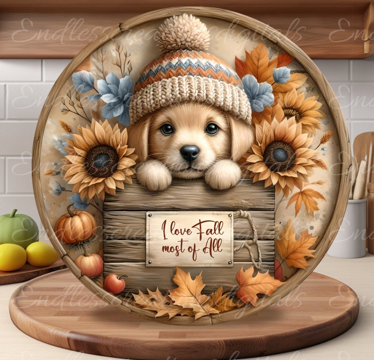 LOVE FALL PUPPY ROUND