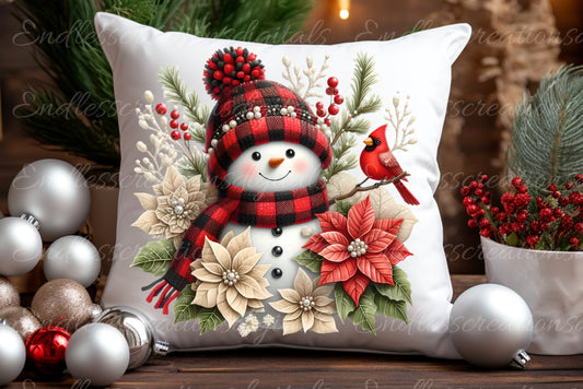 BUFFALO PLAID SNOWMAN snowman pillow, tea towel, mug etc. sublimation package of 5 high definition 300png, transparent