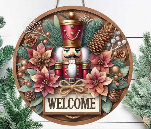 CHRISTMAS NUTCRACKER  door hanger, wreath sign, ornament, cutting board for sublimation high resolution 2 files, 1 add your own text