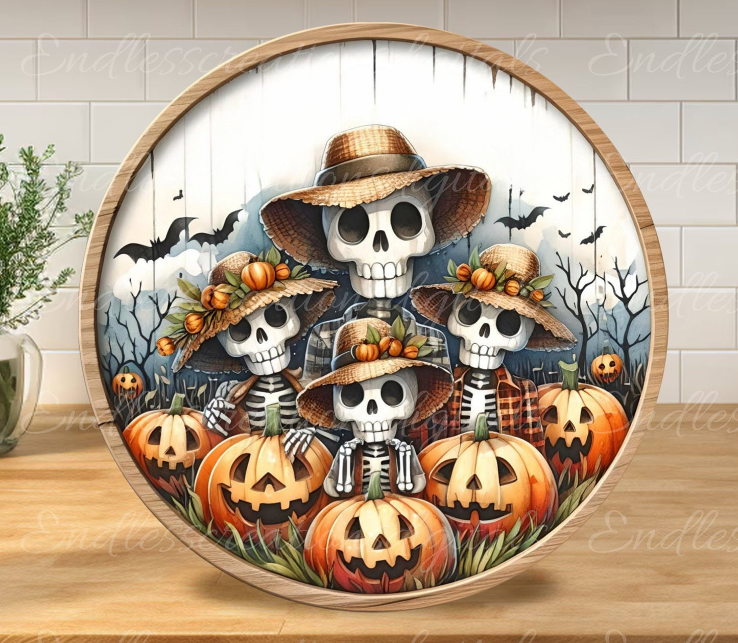 TRICK OR TREAT  Door hanger, wreath sign, for sublimation high resolution 2 files, 1 add your own text