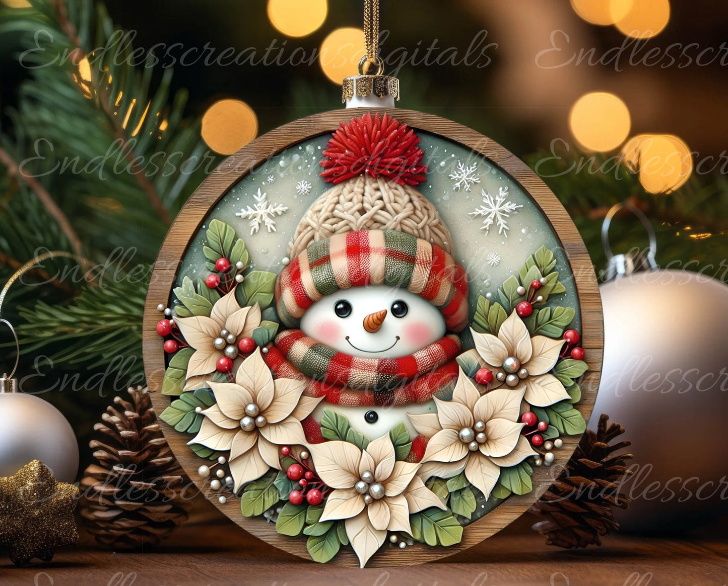 GREEN RED SNOWMAN door hanger, wreath sign, round cutting board, tree ornament etc. png,  for sublimation high resolution, can be resized