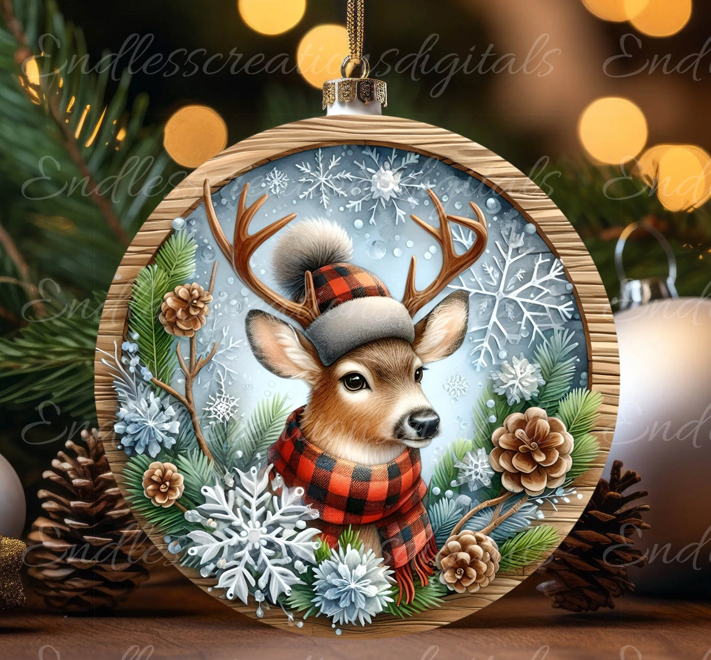 BUFFALO PLAID deer round door hanger, wreath sign, round cutting board, coasters etc. png,  for sublimation high resolution, can be resized