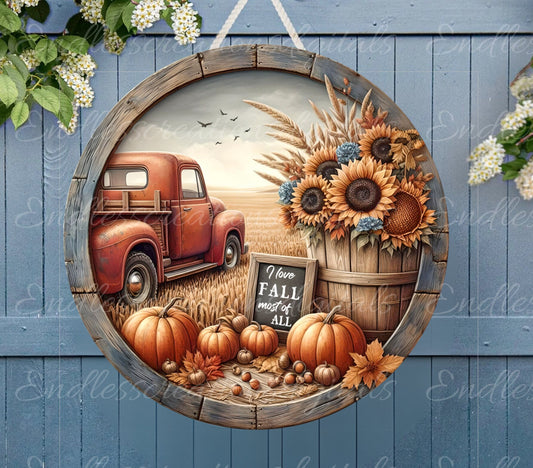 FALL RED TRUCK