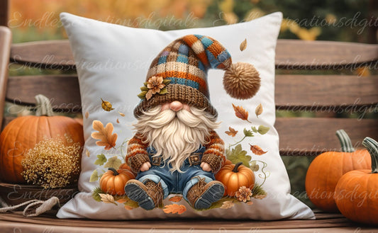 FALL GNOMES pillow covers, tea towel, tote bags etc. sublimation package of 5 high definition 300 Dpi, transparent