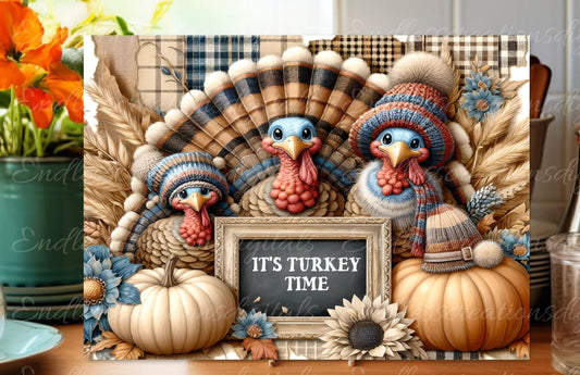 TURKEY TIME CUTTING BOARD RECTANGLE