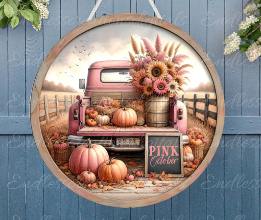 FALL PINK OCTOBER TRUCK