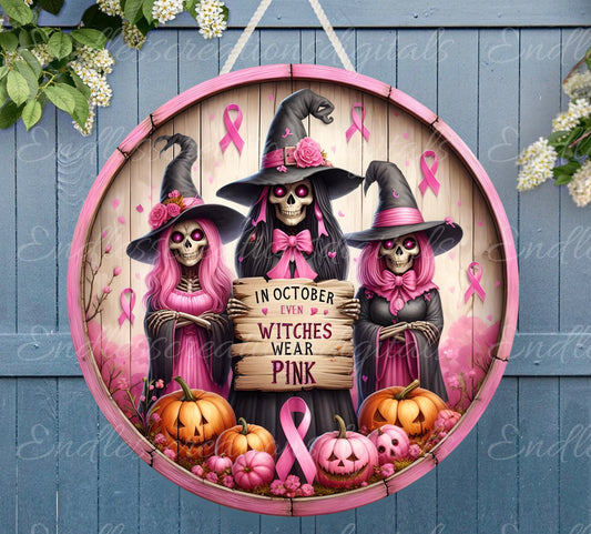 OCTOBER PINK WITCHES FALL ROUND