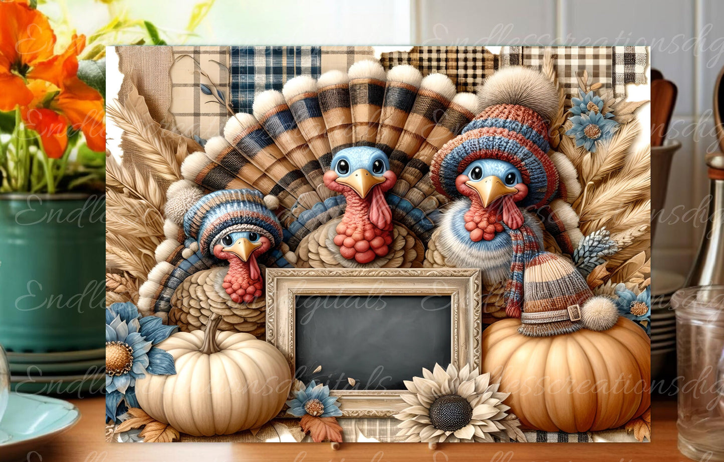 TURKEY TIME CUTTING BOARD RECTANGLE