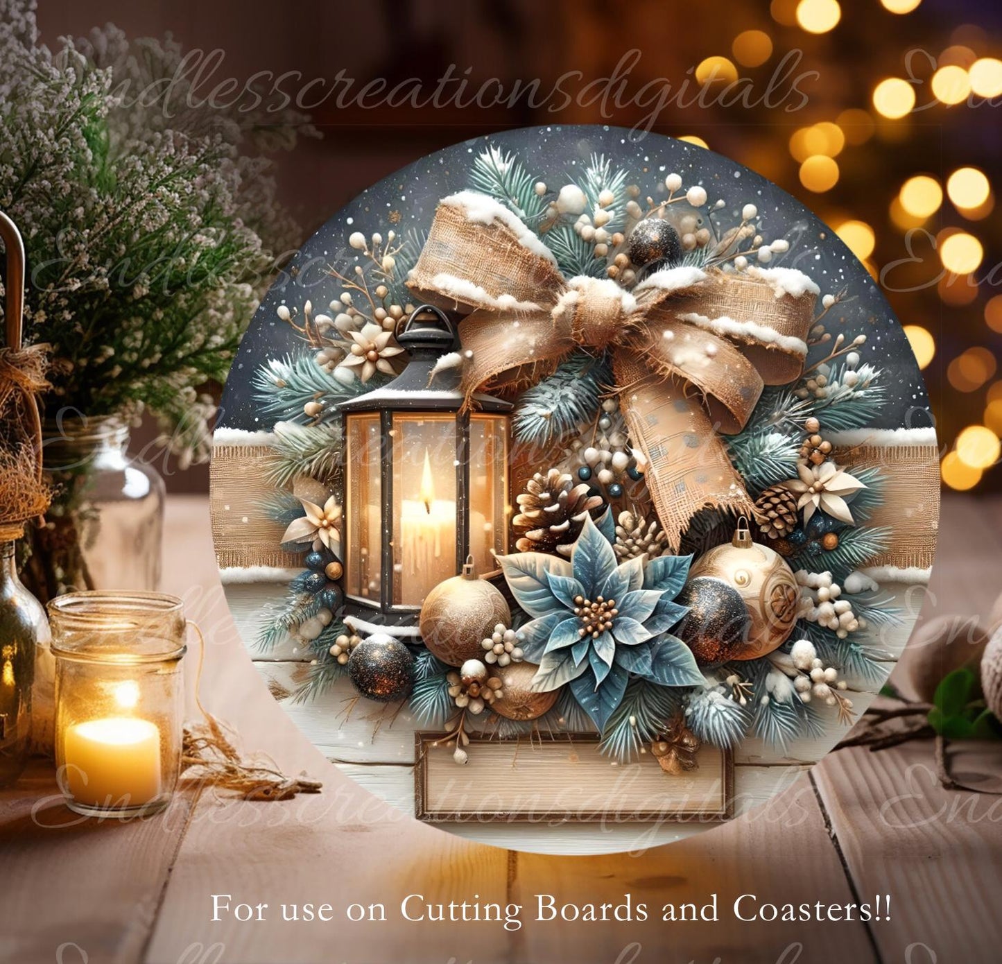 MERRY AND BRIGHT Door hanger, wreath sign, round cutting board ornament, resize, sublimation high resolution 2 files for download 1 add text