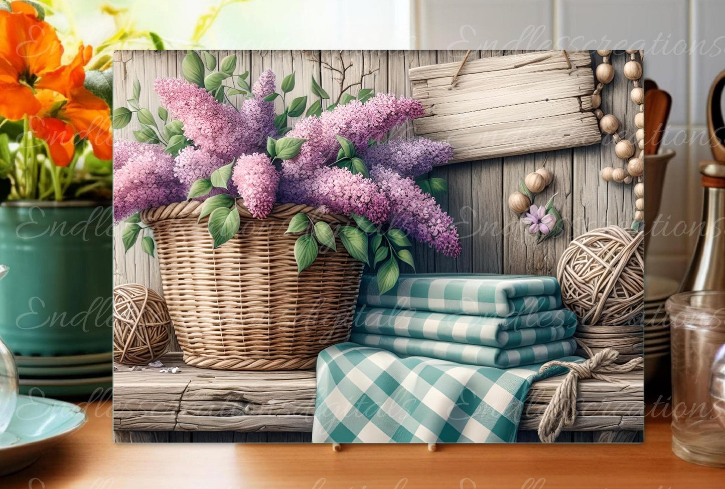 LILACS CUTTING BOARD sublimation  sublimation high resolution 1 file add your own text