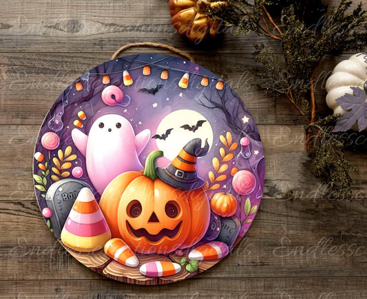 HALLOWEEN FALL ROUND DOOR HANGER
