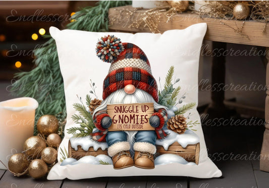 WINTER GNOMES PILLOW covers, tea towel, tote bags etc. sublimation package of 5 high definition 300 Dpi, transparent, add your own text