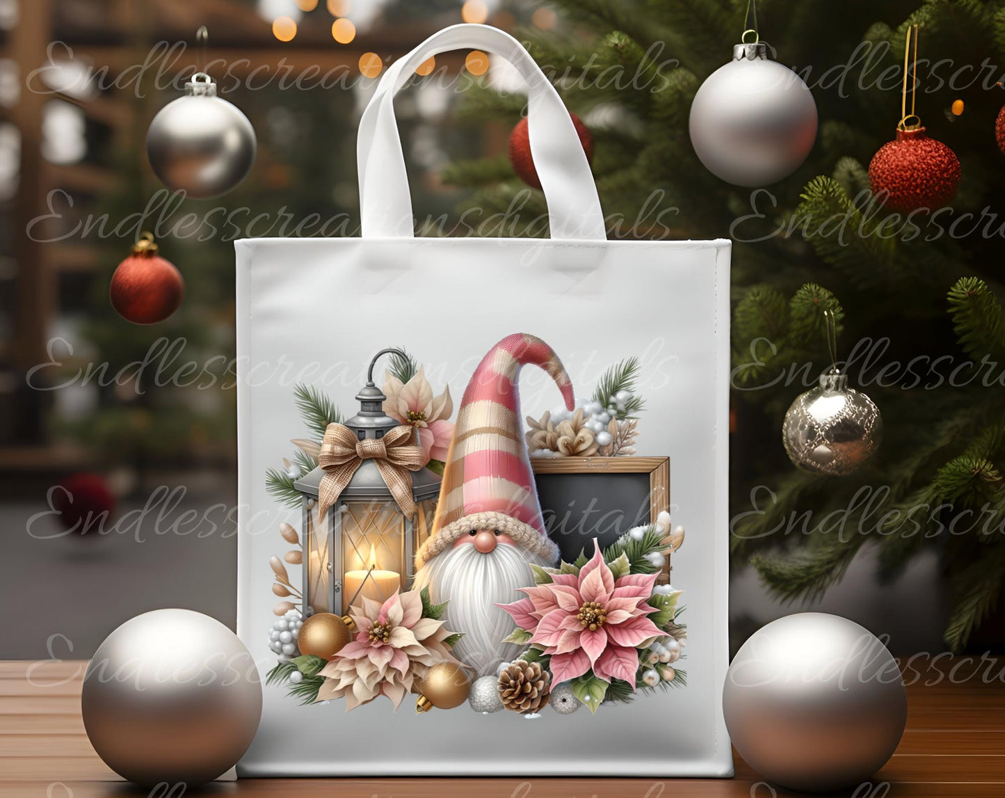 WINTER GNOMES PILLOW covers, tea towel, tote bags etc. sublimation package of 5 high definition 300 Dpi, transparent, add your own text