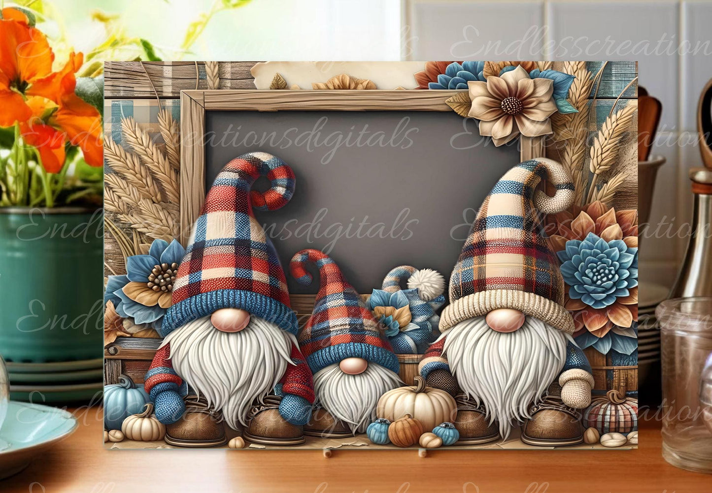 HAPPY FALL GNOME Cutting board sublimation  sublimation high resolution, 2 files for download, 1 add your own text, can be resized