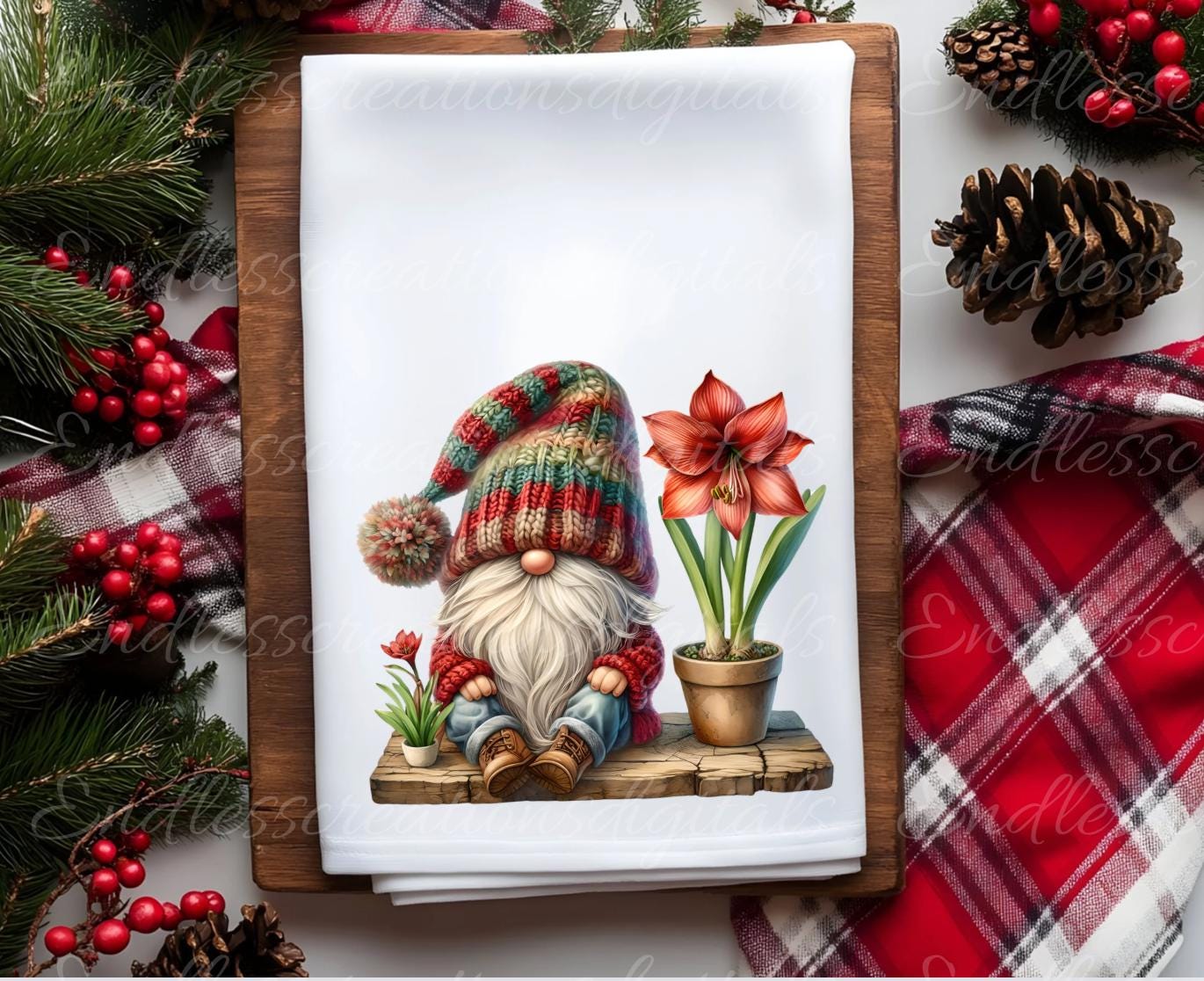 WINTER GNOMES PILLOW covers, tea towel, tote bags mugs etc. sublimation package of 5 high definition 300 Dpi, transparent, add your own text