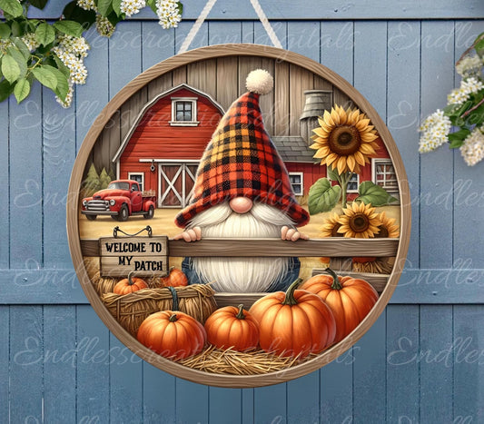 FALL GNOME WELCOME PATCH ROUND