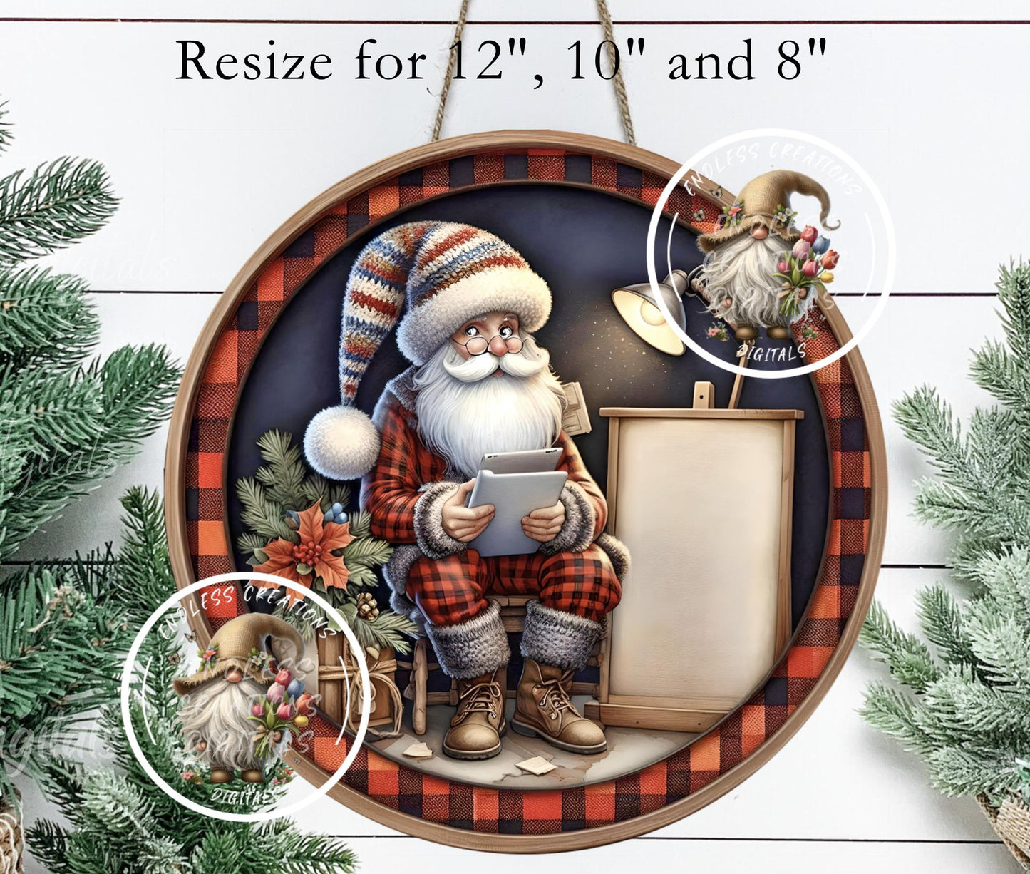 DEAR SANTA TREE ornament, Door Hanger for sublimation high resolution 2 files for download 1 add your own text