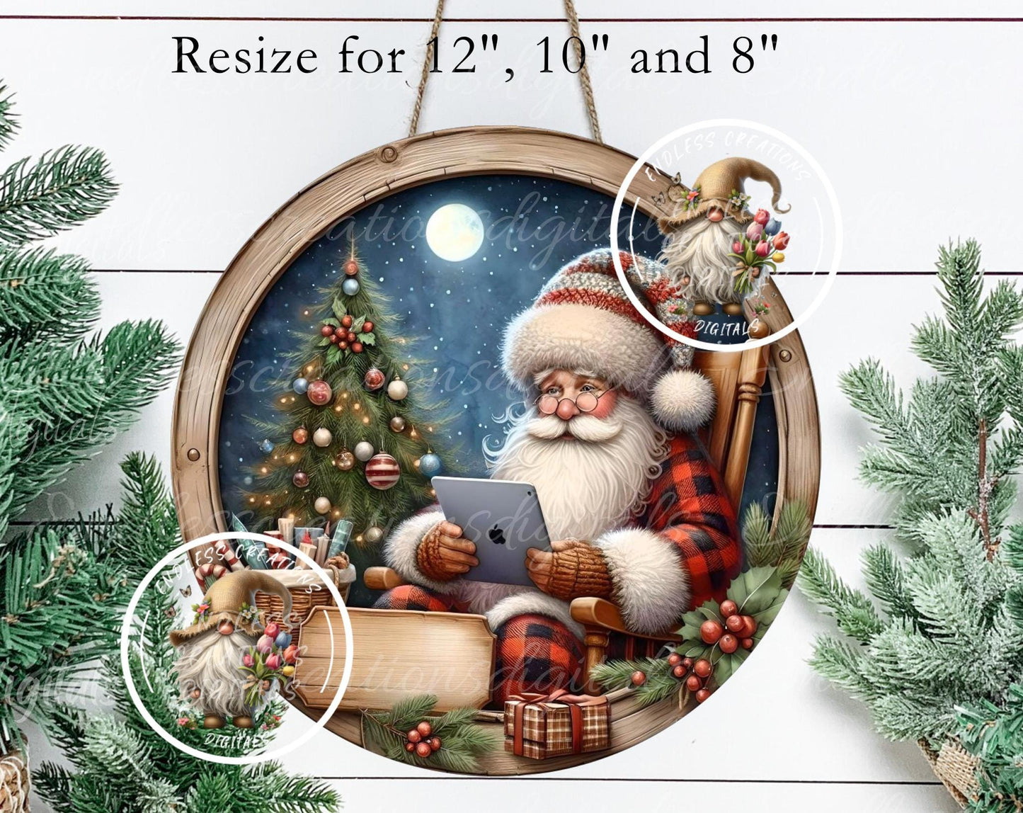 SANTA I CAN Explain, ornament, Door Hanger for sublimation high resolution 2 files for download 1 add your own text, can be resized