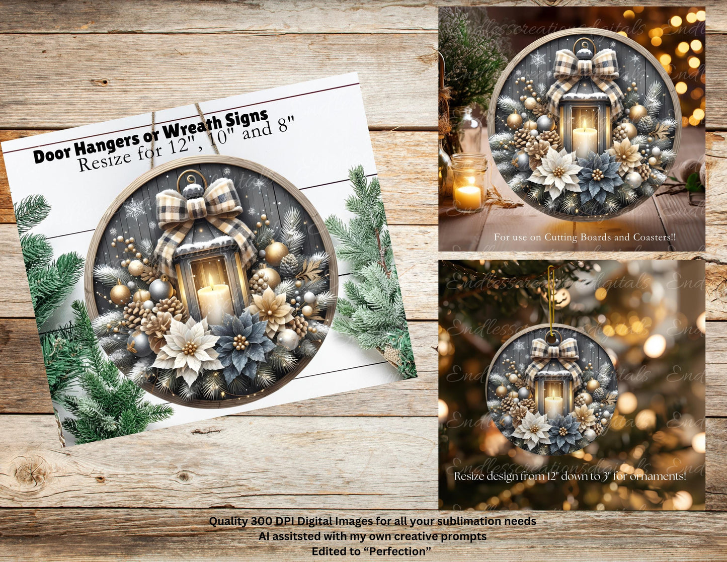 CANDLE LANTERN Door hanger, wreath sign, round cutting board ornament, resize, sublimation high resolution 1 file for download