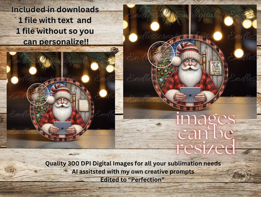 DEAR SANTA SORRY F-Bomb ornament, Door Hanger for sublimation high resolution 2 files for download 1 add your own text