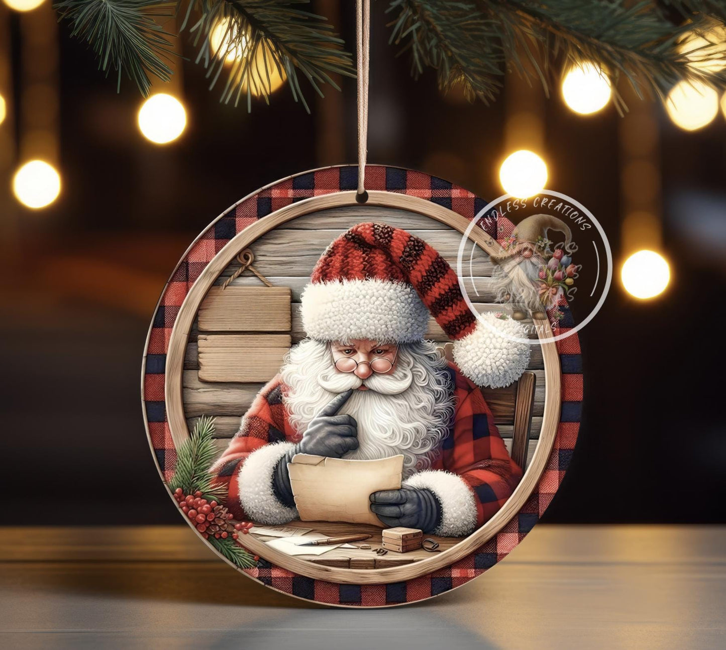 SANTA'S NAUGHTY LIST ornament, Door Hanger for sublimation high resolution 2 files for download 1 add your own text