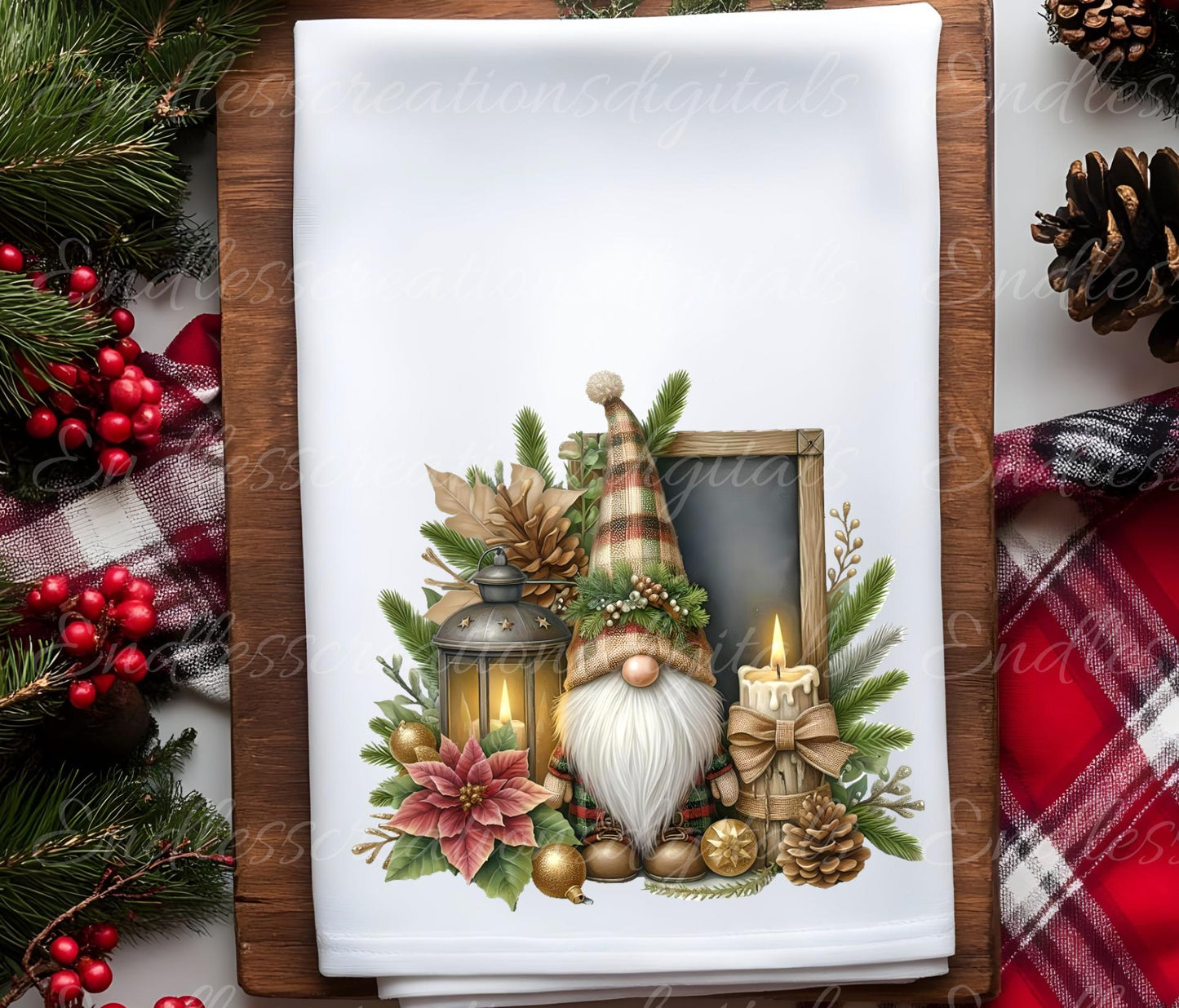 WINTER GNOMES PILLOW covers, tea towel, tote bags etc. sublimation package of 5 high definition 300 Dpi, transparent, add your own text