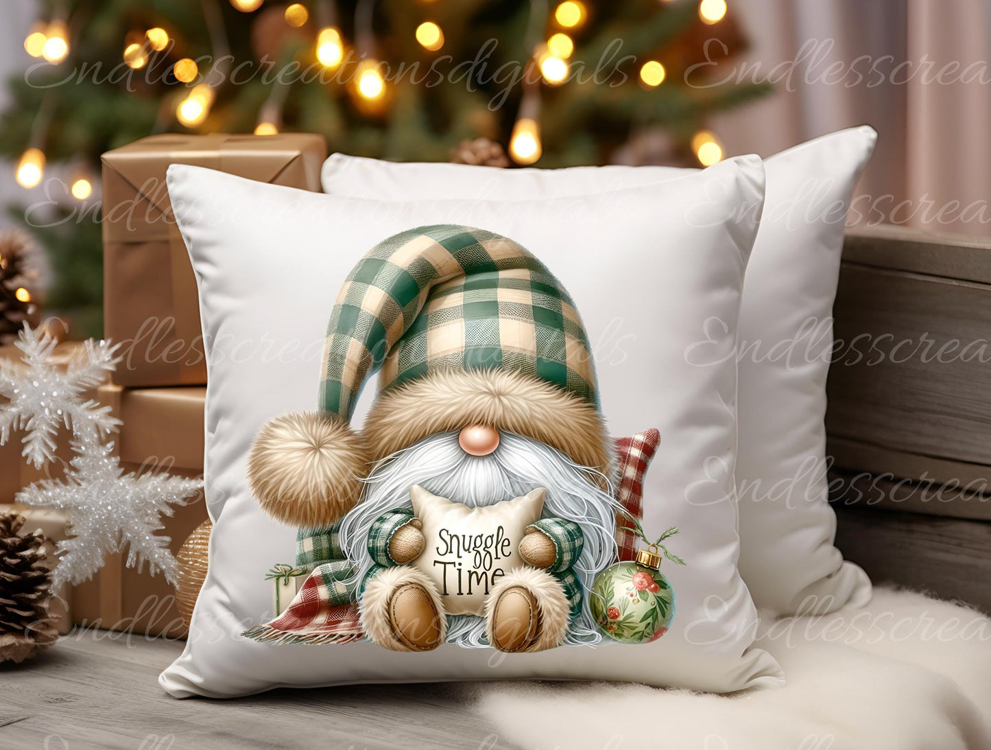 WINTER GNOMES HUGS Pillow covers, tea towel, tote bags etc. sublimation package of 5 high definition 300 Dpi, transparent