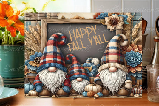 HAPPY FALL GNOME Cutting board sublimation  sublimation high resolution, 2 files for download, 1 add your own text, can be resized