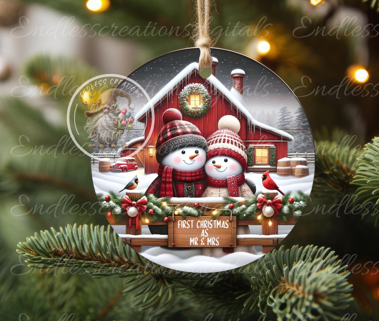 HUSBAND AND WIFE First Christmas ornament, Door Hanger for sublimation high resolution 2 files for download 1 add your own text