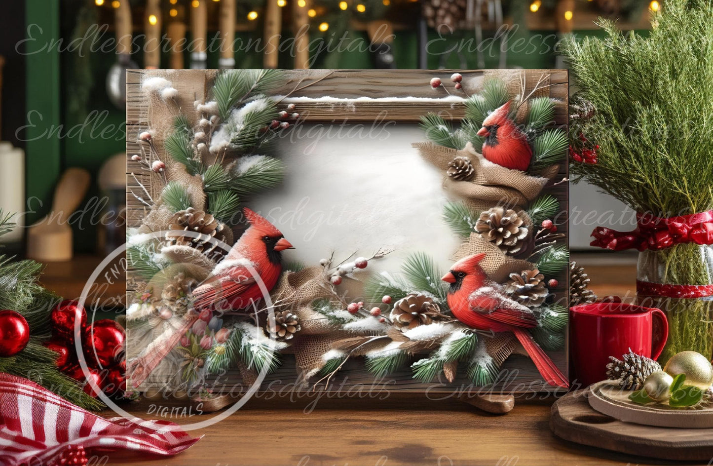 WINTER CARDINALS Cutting board sublimation, 300 dpi high resolution 2 files for download 1 add your own text