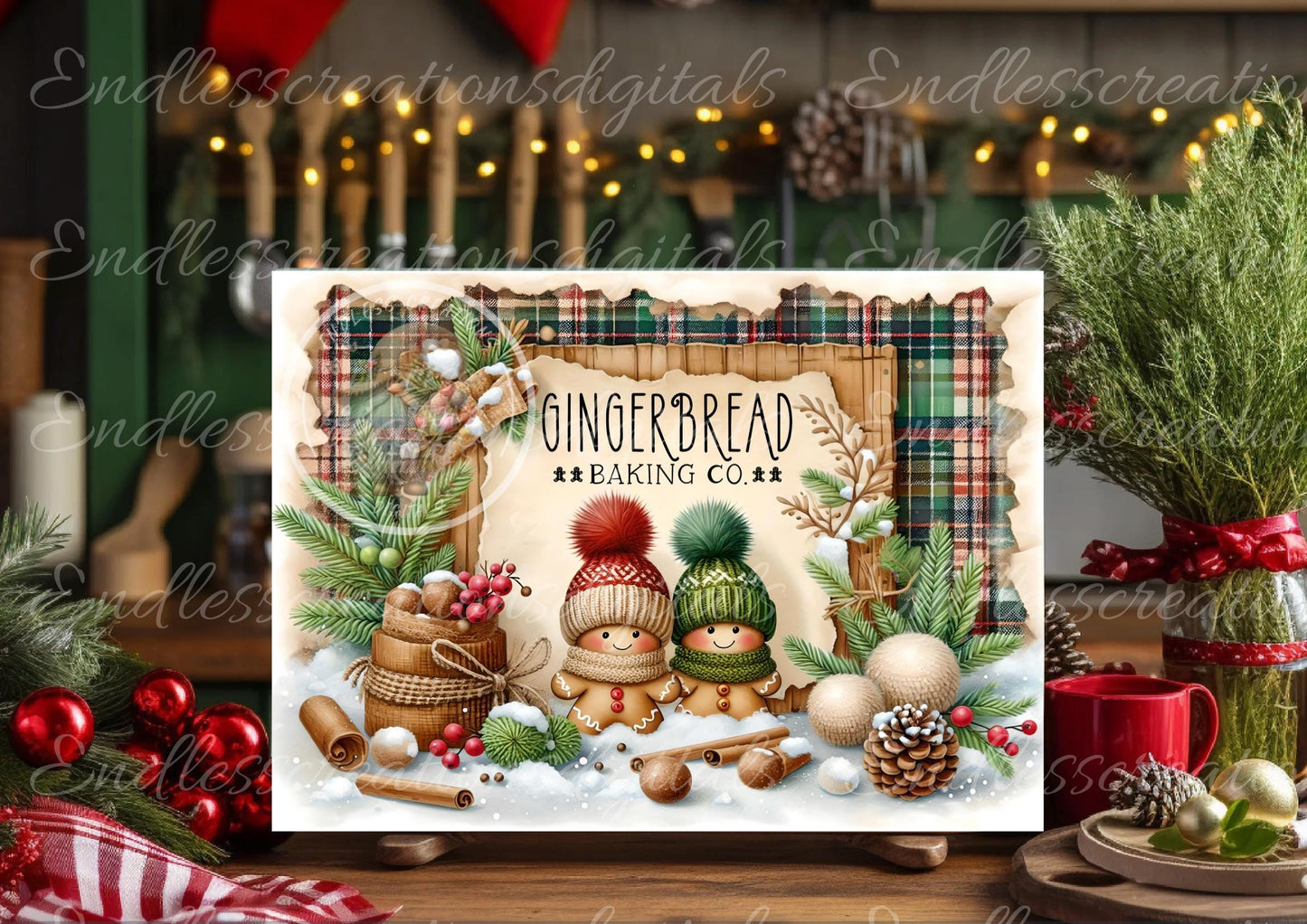 GINGERBREAD WINTER cutting board sublimation  sublimation high resolution, 2 files for download 1 add your own text can be resized