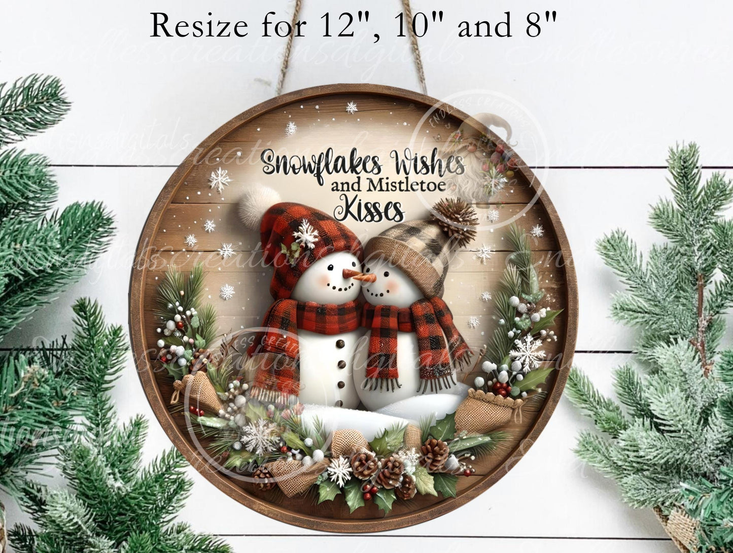 SNOWFLAKE KISSES WINTER ROUND ORNAMENT