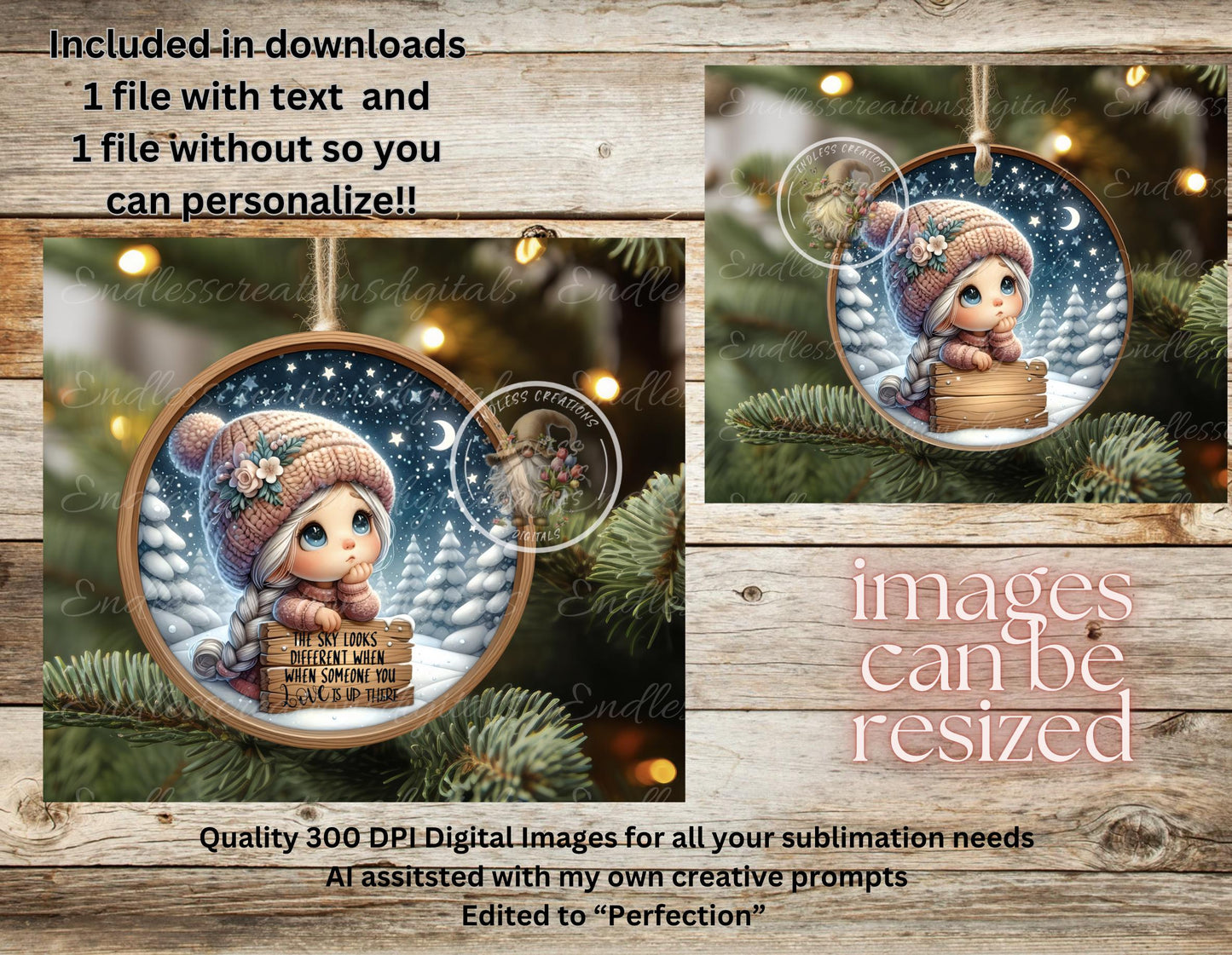 SOMEONE YOU LOVE ornament, Door Hanger for sublimation high resolution 2 files for download 1 add your own text