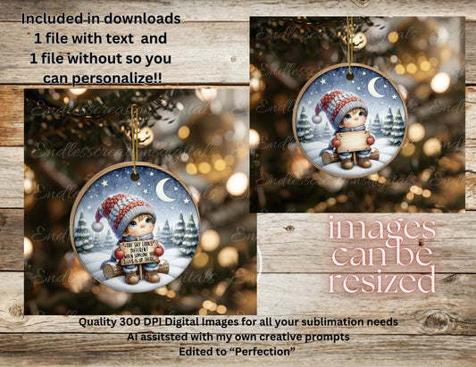 SOMEONE YOU LOVE Boy ornament, Door Hanger for sublimation high resolution 2 files for download 1 add your own text