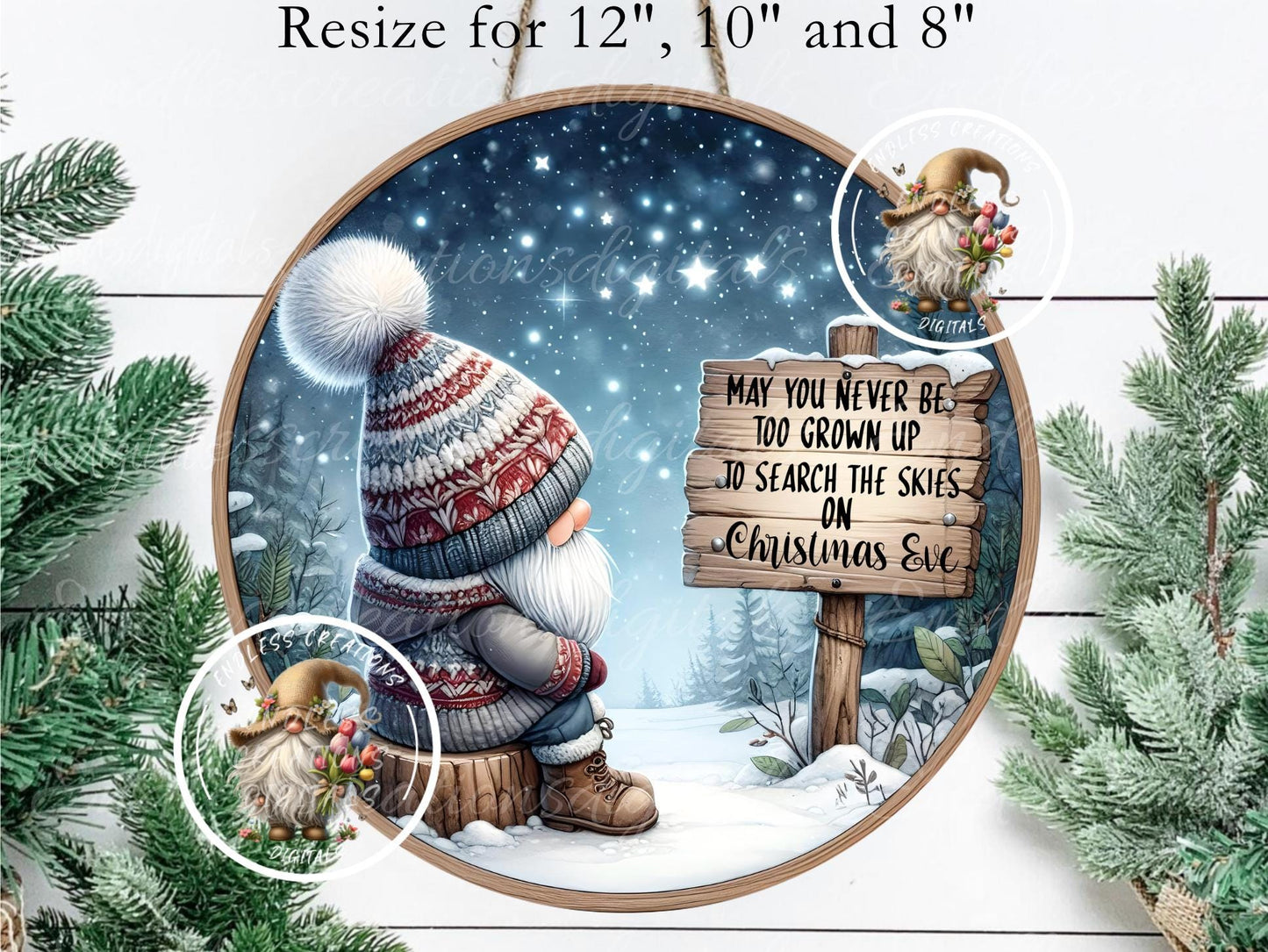 SEARCH THE SKIES Christmas ornament, Door Hanger for sublimation high resolution 2 files for download 1 add your own text