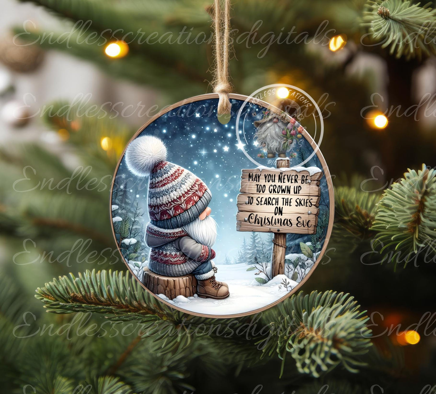 SEARCH THE SKIES Christmas ornament, Door Hanger for sublimation high resolution 2 files for download 1 add your own text