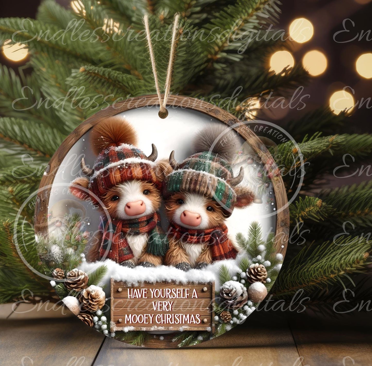 VERY MOOEY CHRISTMAS Round Door Hanger, cutting board, ornament  sublimation high resolution 2 files for download 1 add your own text Resize