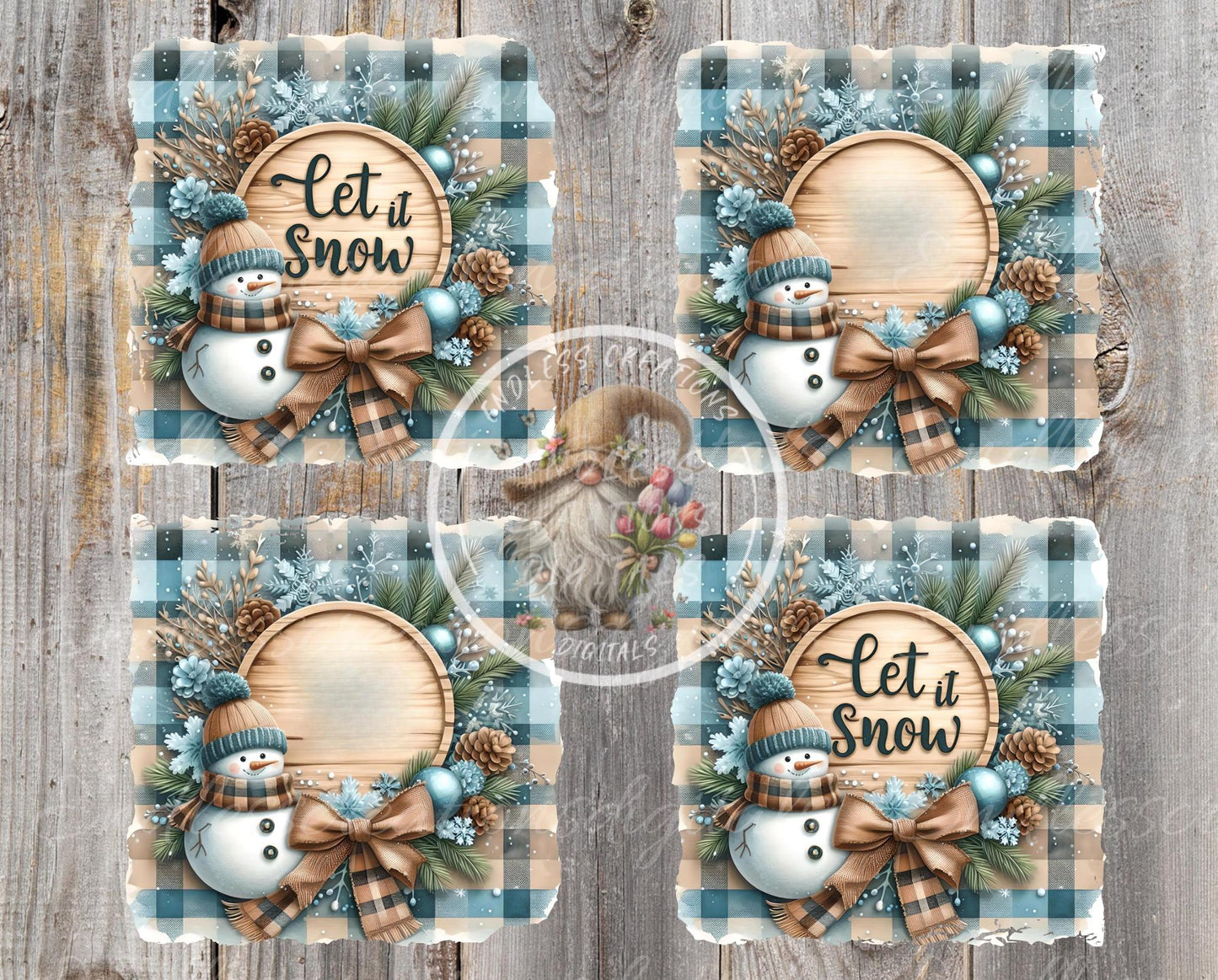 SQUARE LET IT Snow Door hanger, wreath sign square cutting board, coasters, can resize for sublimation high resolution 2 files 1 add text